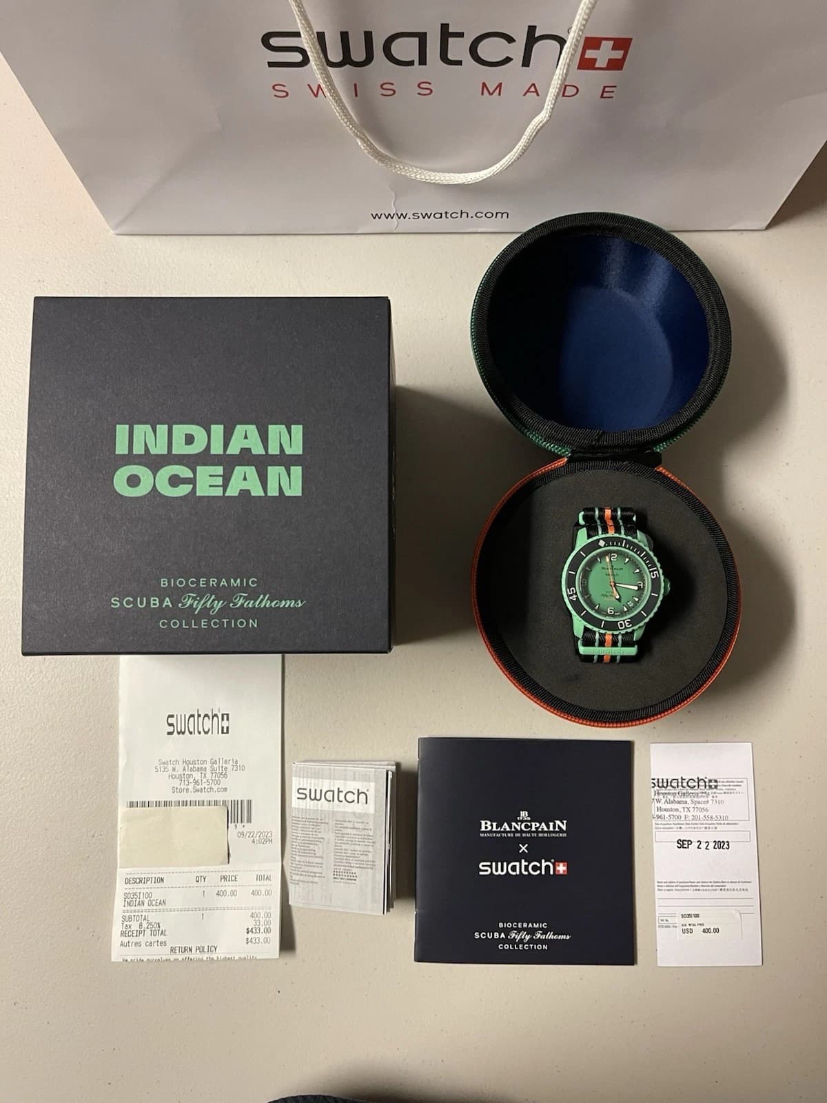 BLANCPAIN x SWATCH SCUBA FIFTY FATHOMS INDIAN OCEAN SO35I100
