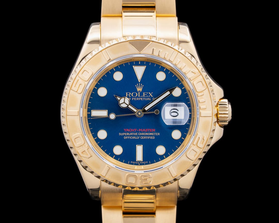 Rolex Yacht-Master Yacht Master 18K Yellow Gold Sunburst Blue Dial Circa. 2003 16628