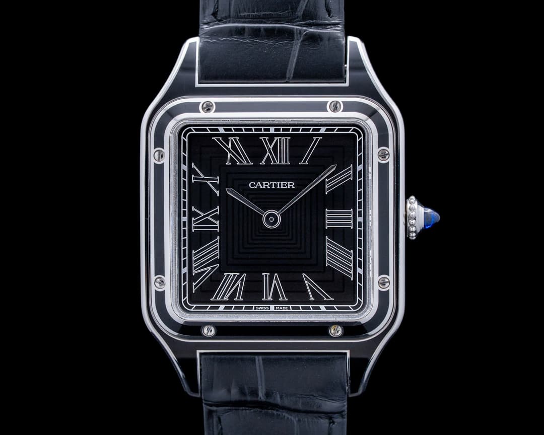 Cartier Santos de Cartier Santos Dumont SS Black Lacquer Dial 2025 WSSA0046