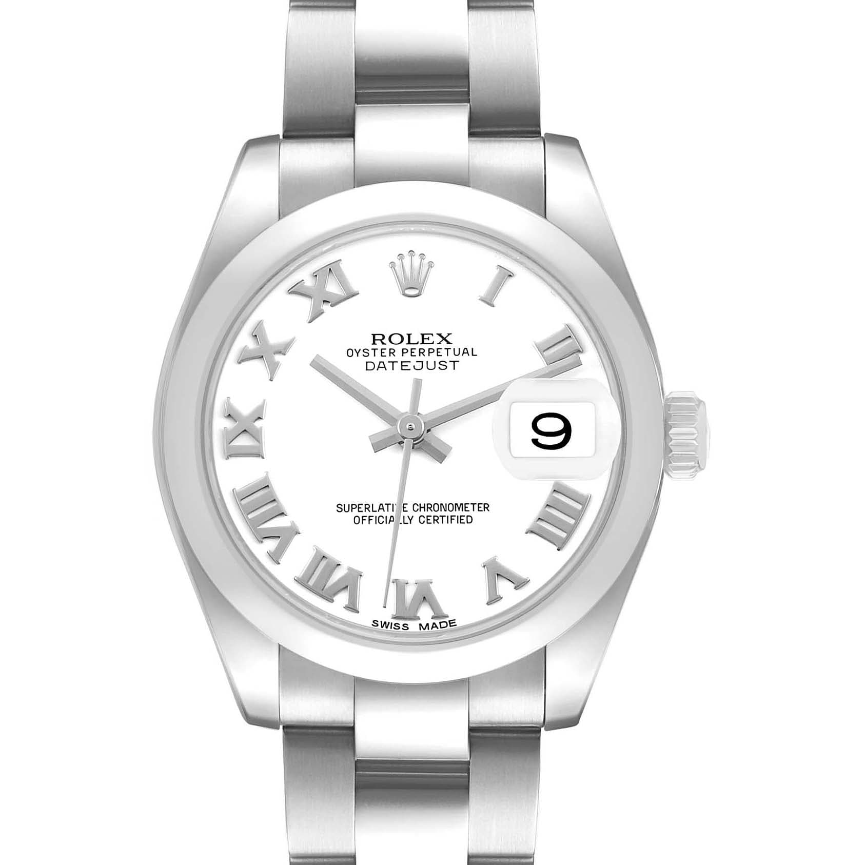 Rolex Datejust 31 Midsize White Roman Dial Steel 178240