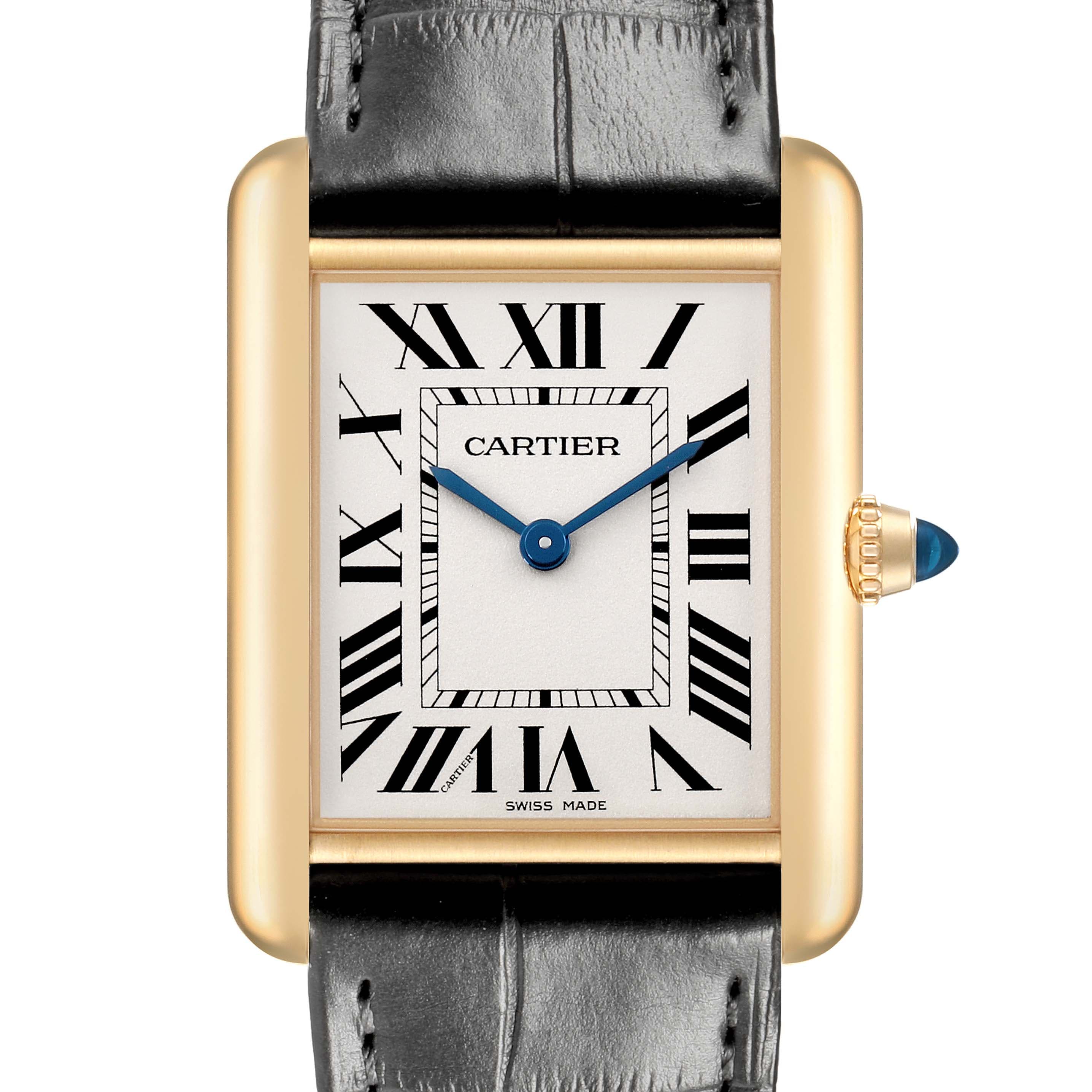 Cartier Tank Louis Yellow Gold Silver Dial Card WGTA0067