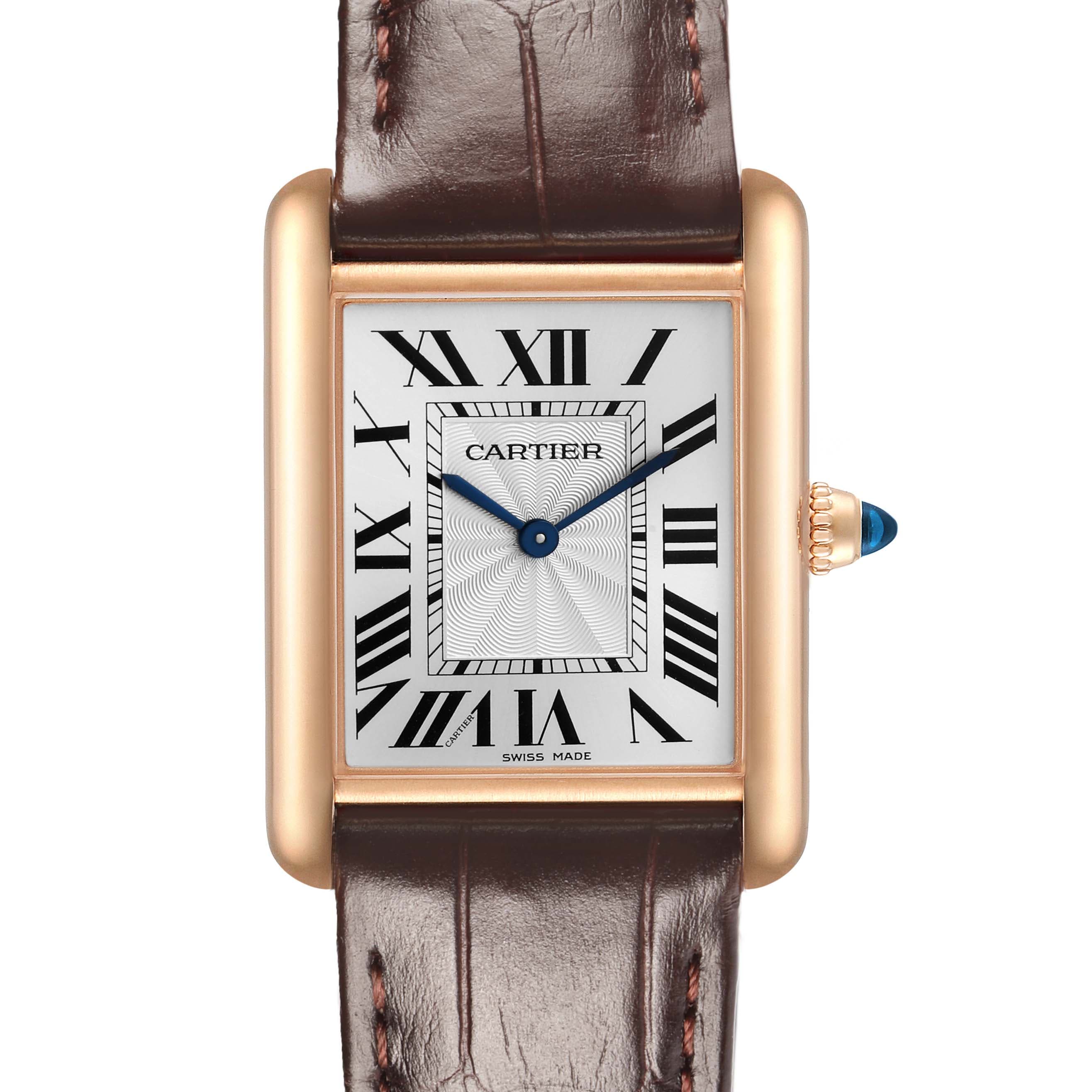 Cartier Tank Louis Rose Gold Brown Strap WGTA0011