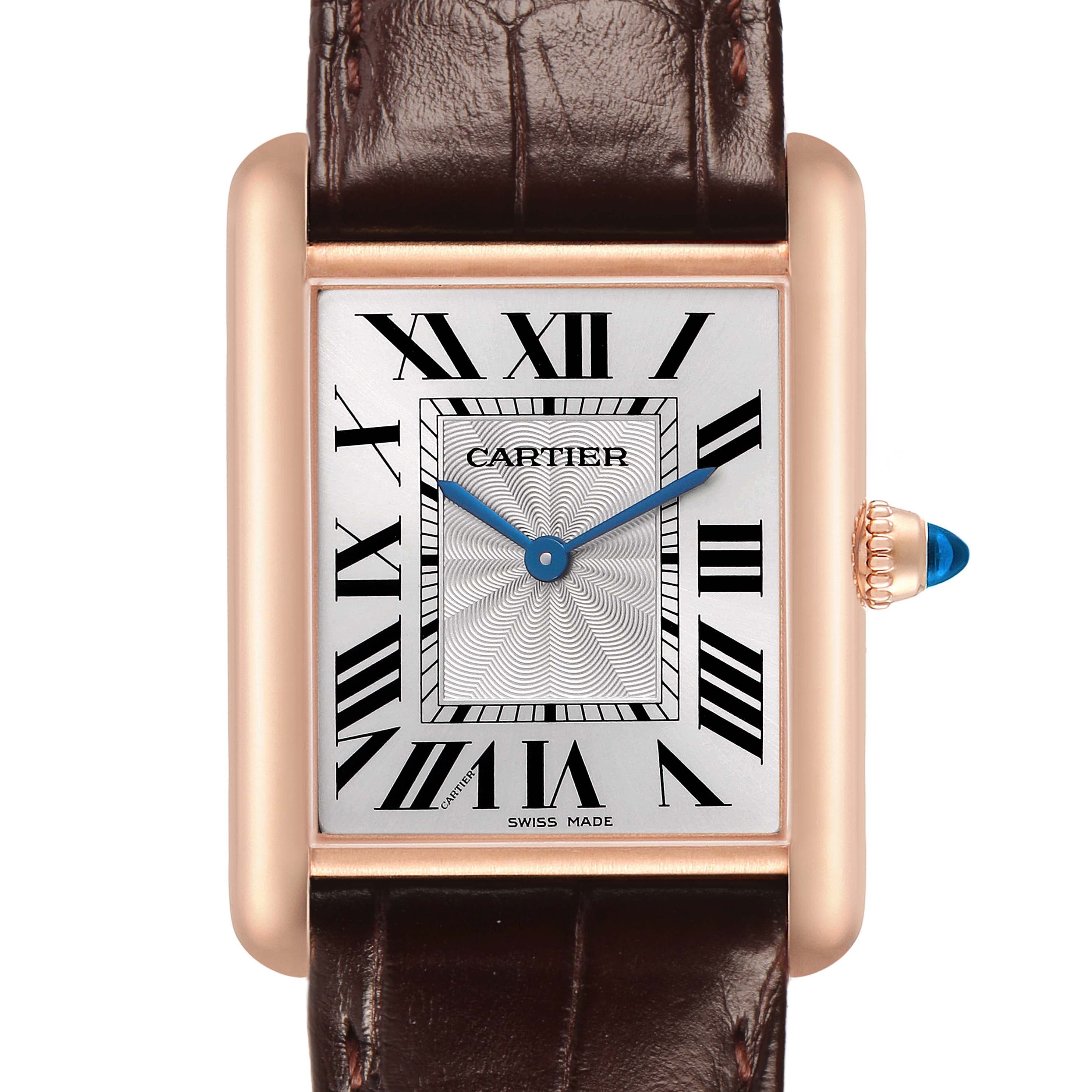 Cartier Tank Louis Silver Roman Dial Rose Gold WGTA0011