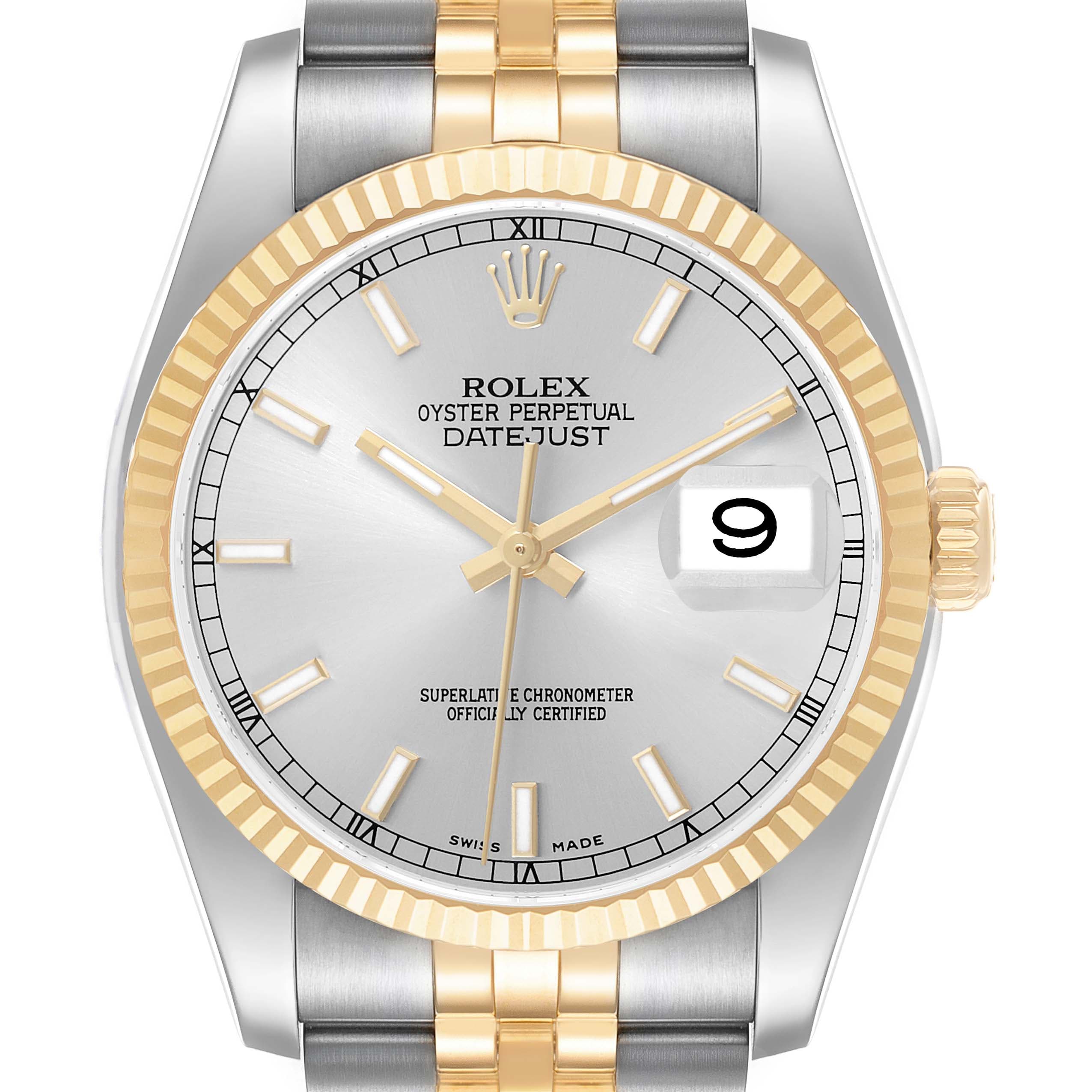 Rolex Datejust 36 Steel Yellow Gold Silver Dial 116233