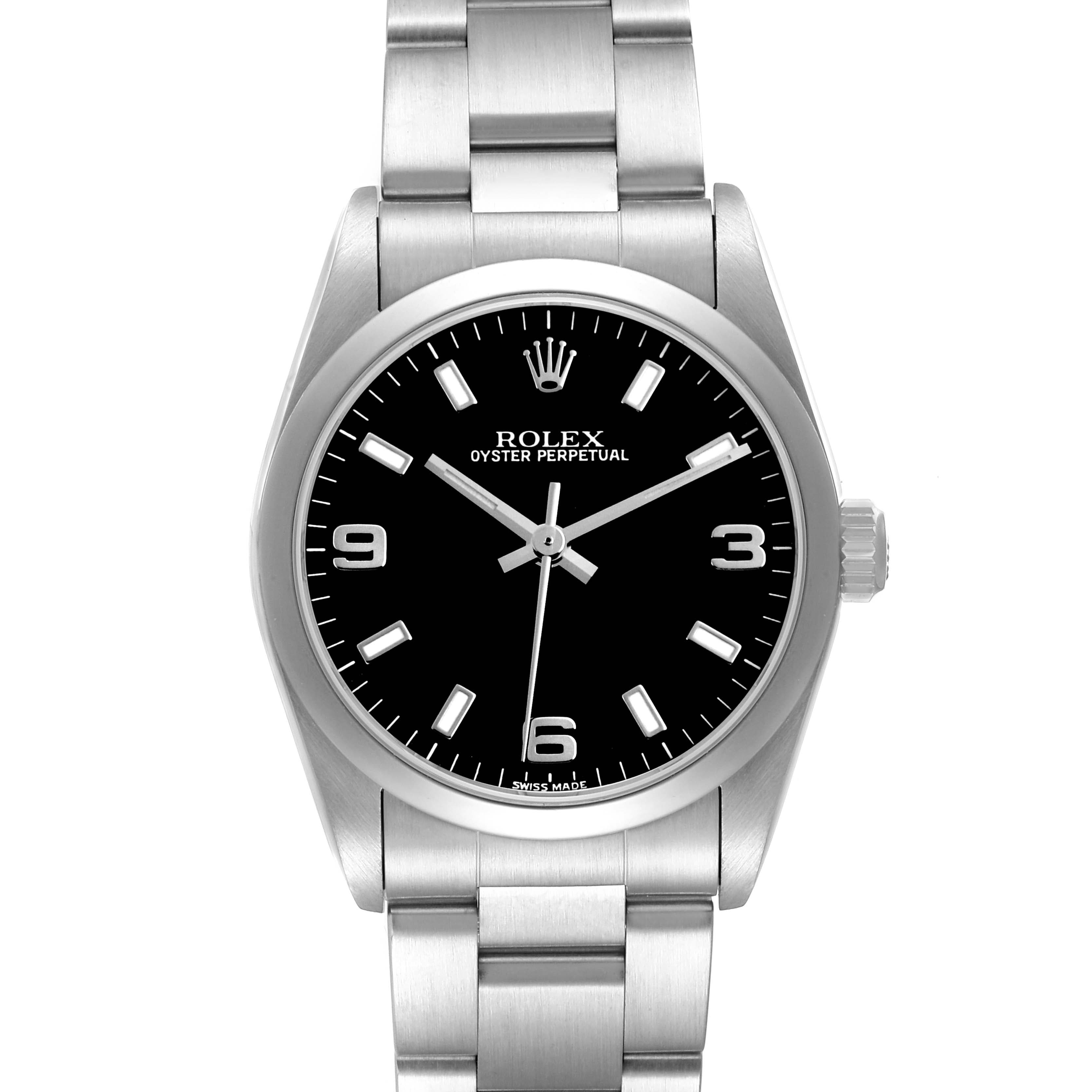 Rolex Oyster Perpetual Midsize 31 Steel Black Dial 77080