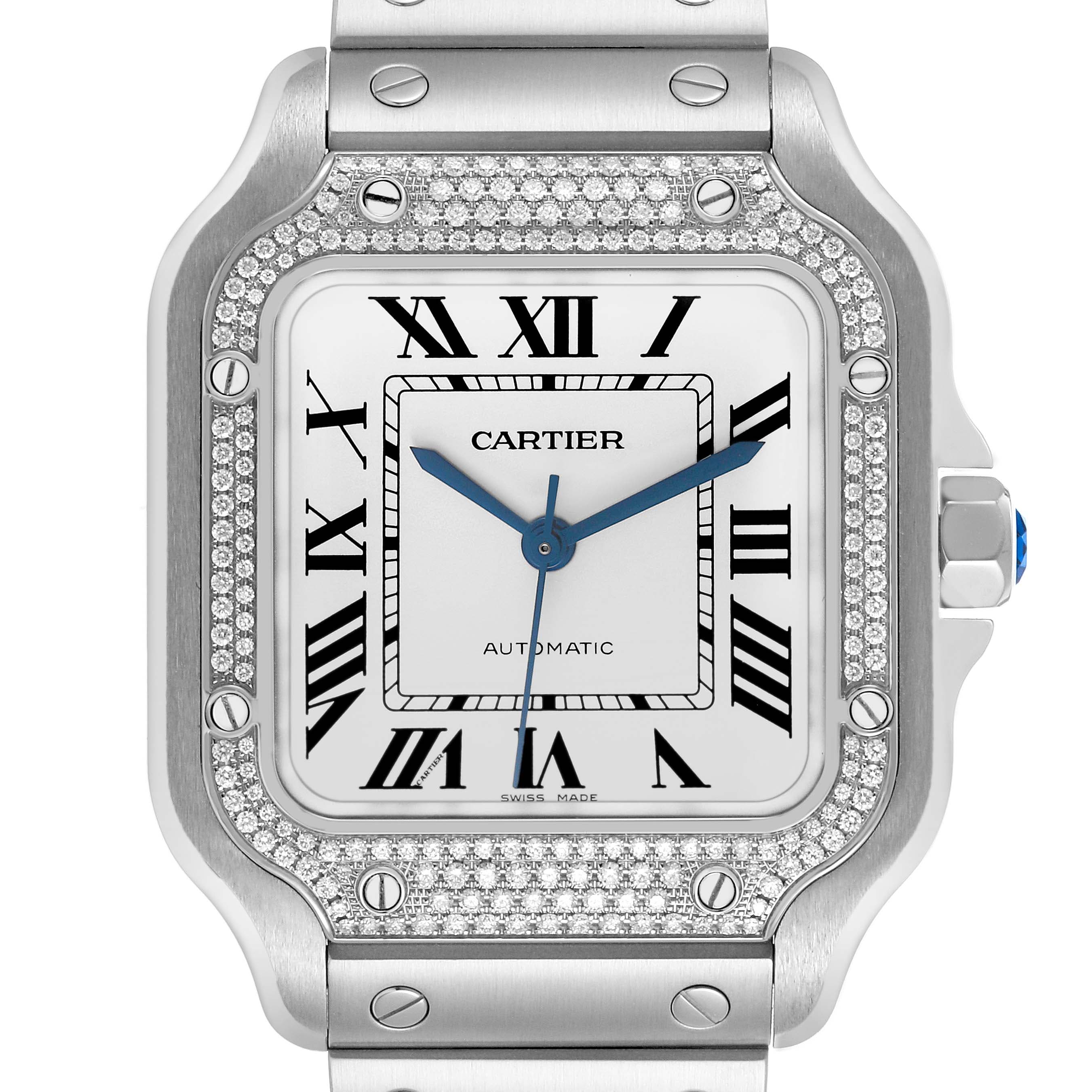 Cartier Santos de Cartier Santos Steel Silver Dial Diamond W4SA0005