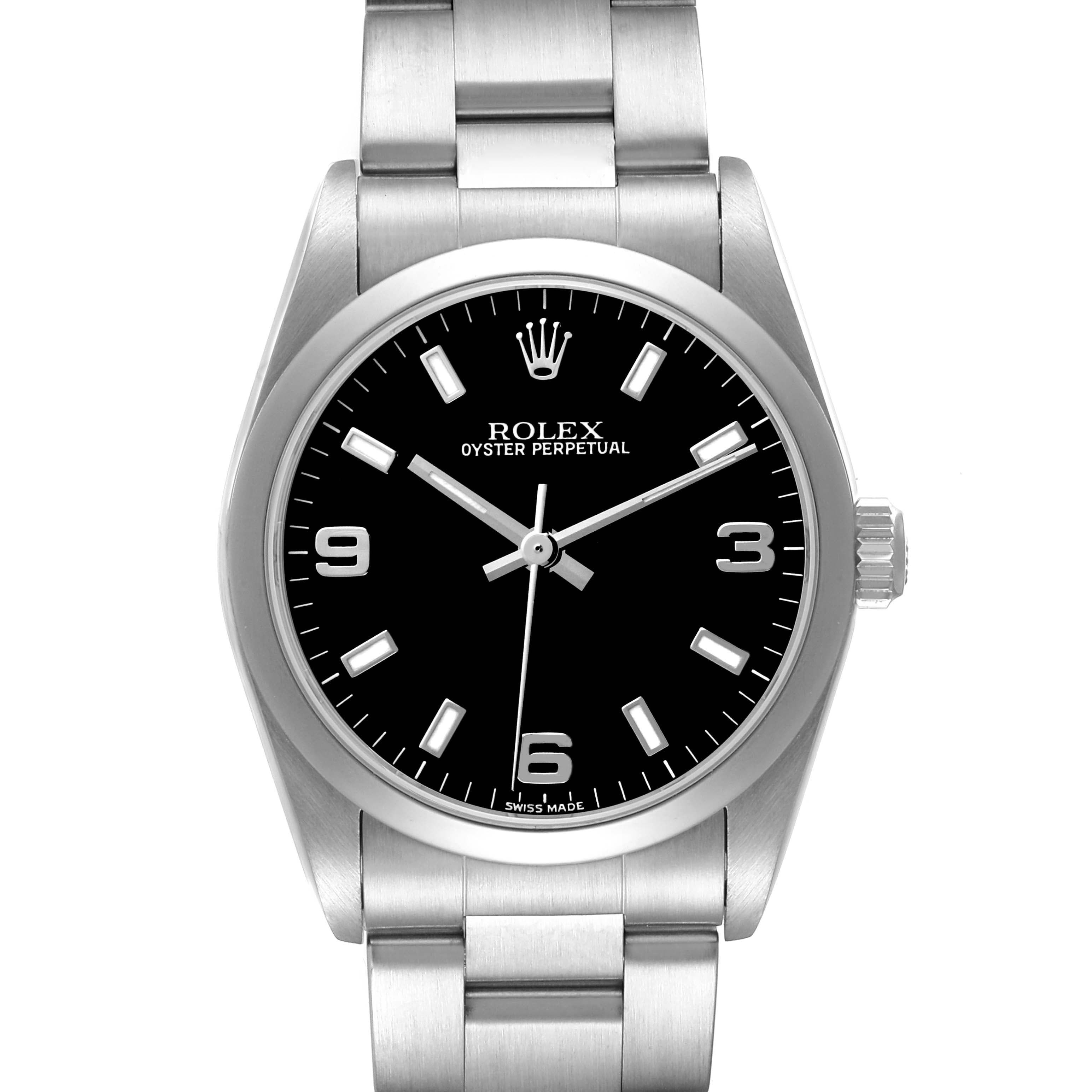 Rolex Oyster Perpetual Midsize 31 Steel Black Dial 77080